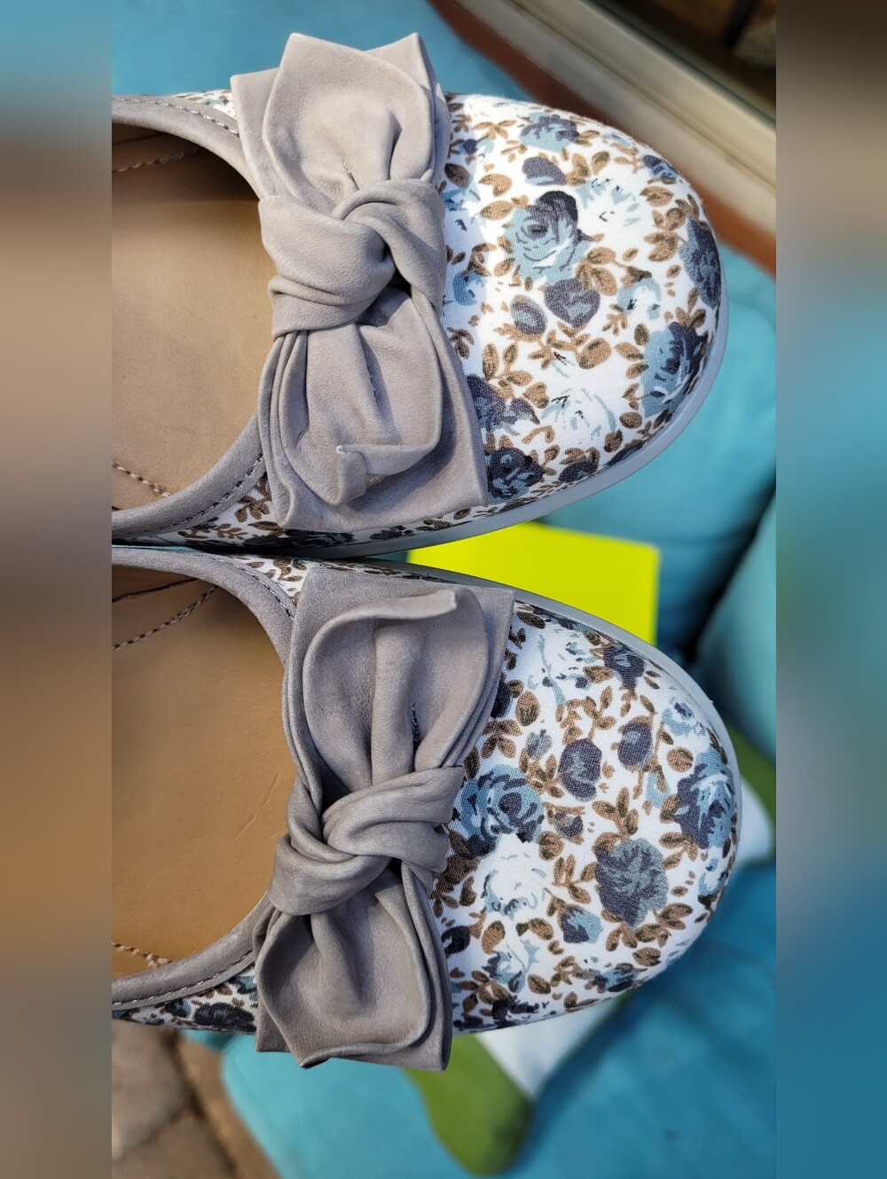 NWT | Hotter Grey Floral & Nubuck Leather Ballet Flats - Picture 3 of 11